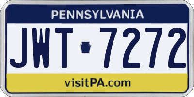 PA license plate JWT7272