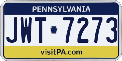 PA license plate JWT7273