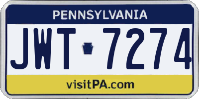 PA license plate JWT7274