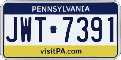 PA license plate JWT7391