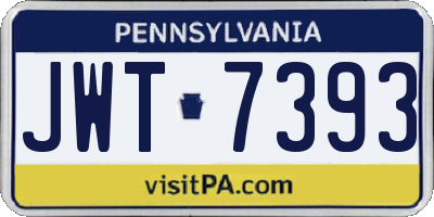 PA license plate JWT7393