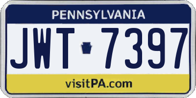 PA license plate JWT7397