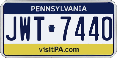 PA license plate JWT7440