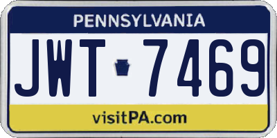 PA license plate JWT7469