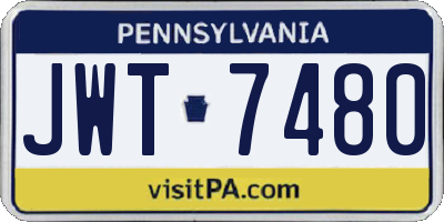 PA license plate JWT7480