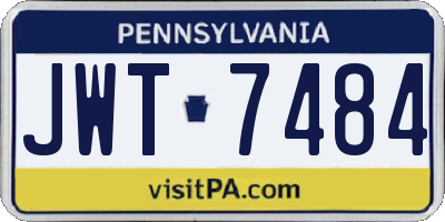 PA license plate JWT7484