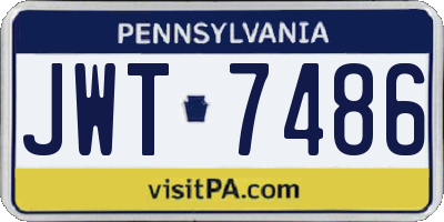 PA license plate JWT7486