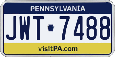PA license plate JWT7488