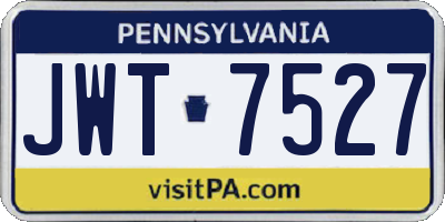 PA license plate JWT7527