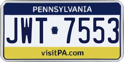 PA license plate JWT7553