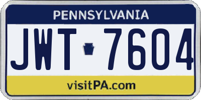 PA license plate JWT7604