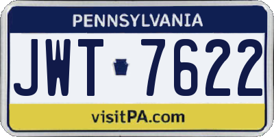PA license plate JWT7622