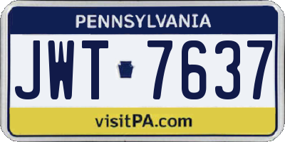 PA license plate JWT7637