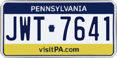 PA license plate JWT7641
