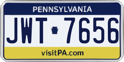 PA license plate JWT7656