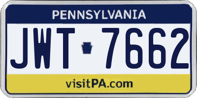PA license plate JWT7662