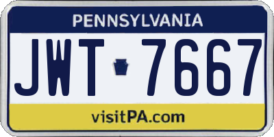 PA license plate JWT7667