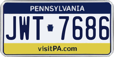 PA license plate JWT7686