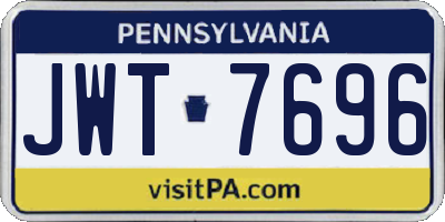 PA license plate JWT7696
