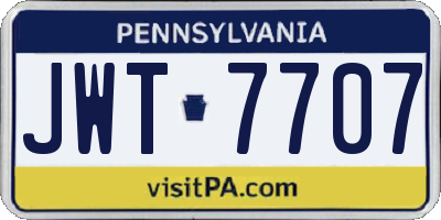 PA license plate JWT7707