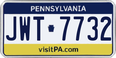 PA license plate JWT7732