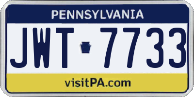 PA license plate JWT7733