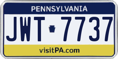PA license plate JWT7737