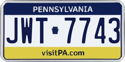 PA license plate JWT7743