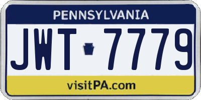 PA license plate JWT7779