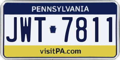 PA license plate JWT7811