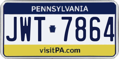 PA license plate JWT7864