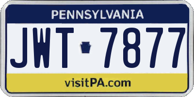 PA license plate JWT7877