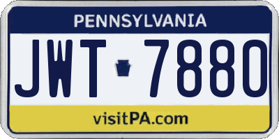 PA license plate JWT7880
