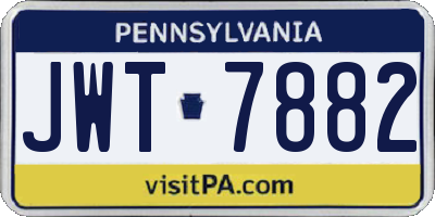 PA license plate JWT7882
