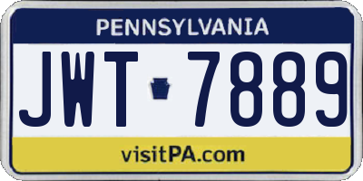 PA license plate JWT7889