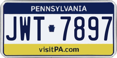 PA license plate JWT7897