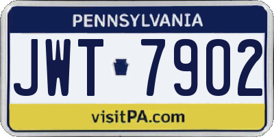 PA license plate JWT7902
