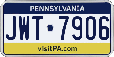 PA license plate JWT7906