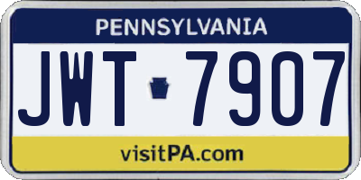 PA license plate JWT7907