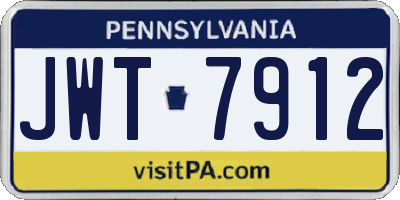 PA license plate JWT7912