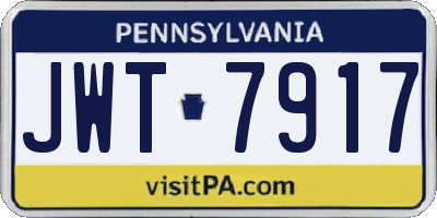 PA license plate JWT7917