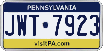 PA license plate JWT7923