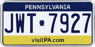 PA license plate JWT7927