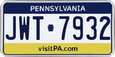 PA license plate JWT7932