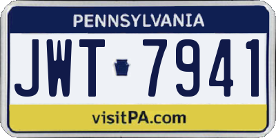 PA license plate JWT7941