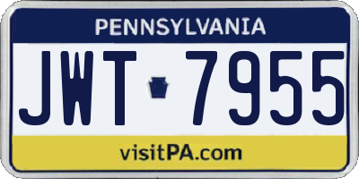 PA license plate JWT7955
