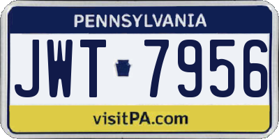 PA license plate JWT7956