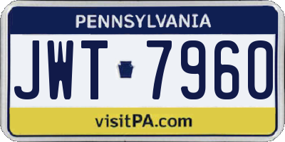 PA license plate JWT7960