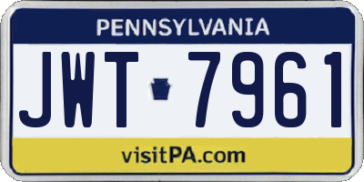 PA license plate JWT7961
