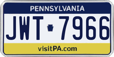 PA license plate JWT7966
